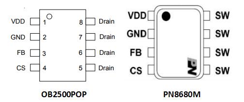 PN8680M替代OB2500POP脚位一样