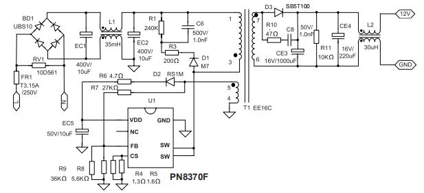 低功耗芯片12W适配器应用方案